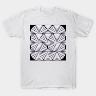 Inverse Arc Grid in Black T-Shirt